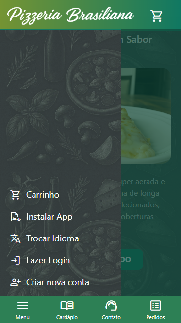 Web App da Pizzeria Brasiliana
